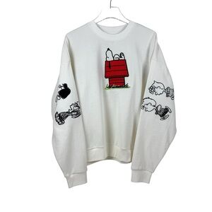 Peanuts Characters Off White Double Sided Sweatshirt Women's Size M NWT